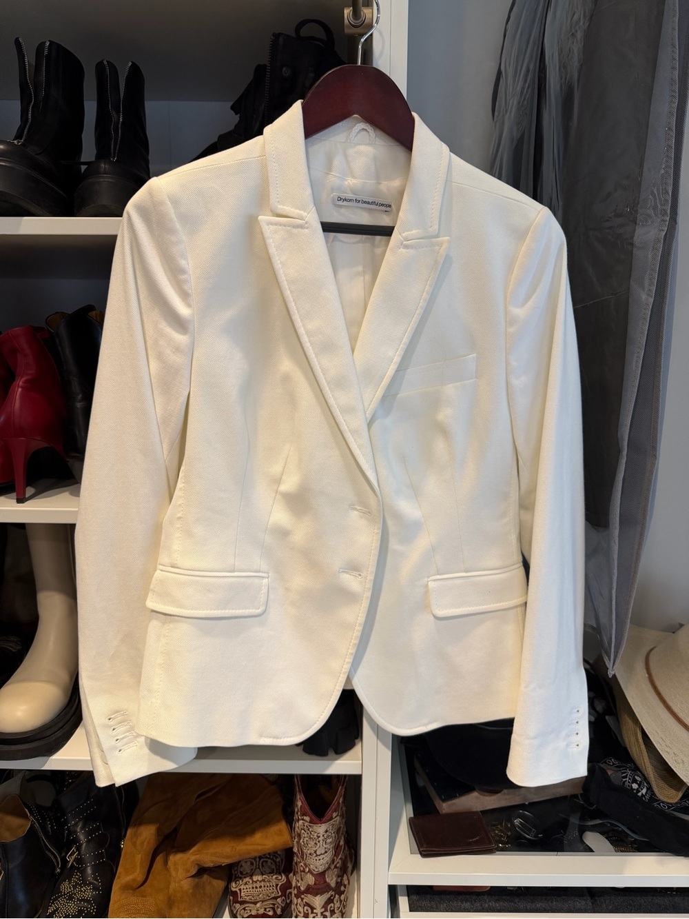 Drykorn for Beautiful People white cotton blazer